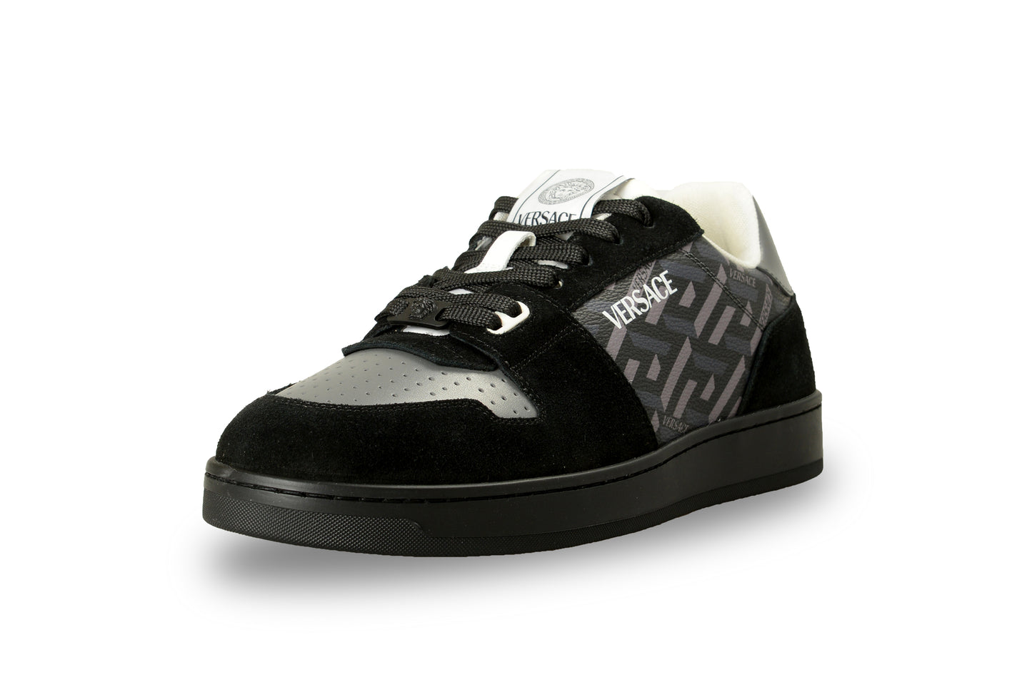 Versace Men's "The Greek Print" Leather & Suede Sneakers Shoes US 13 IT 46