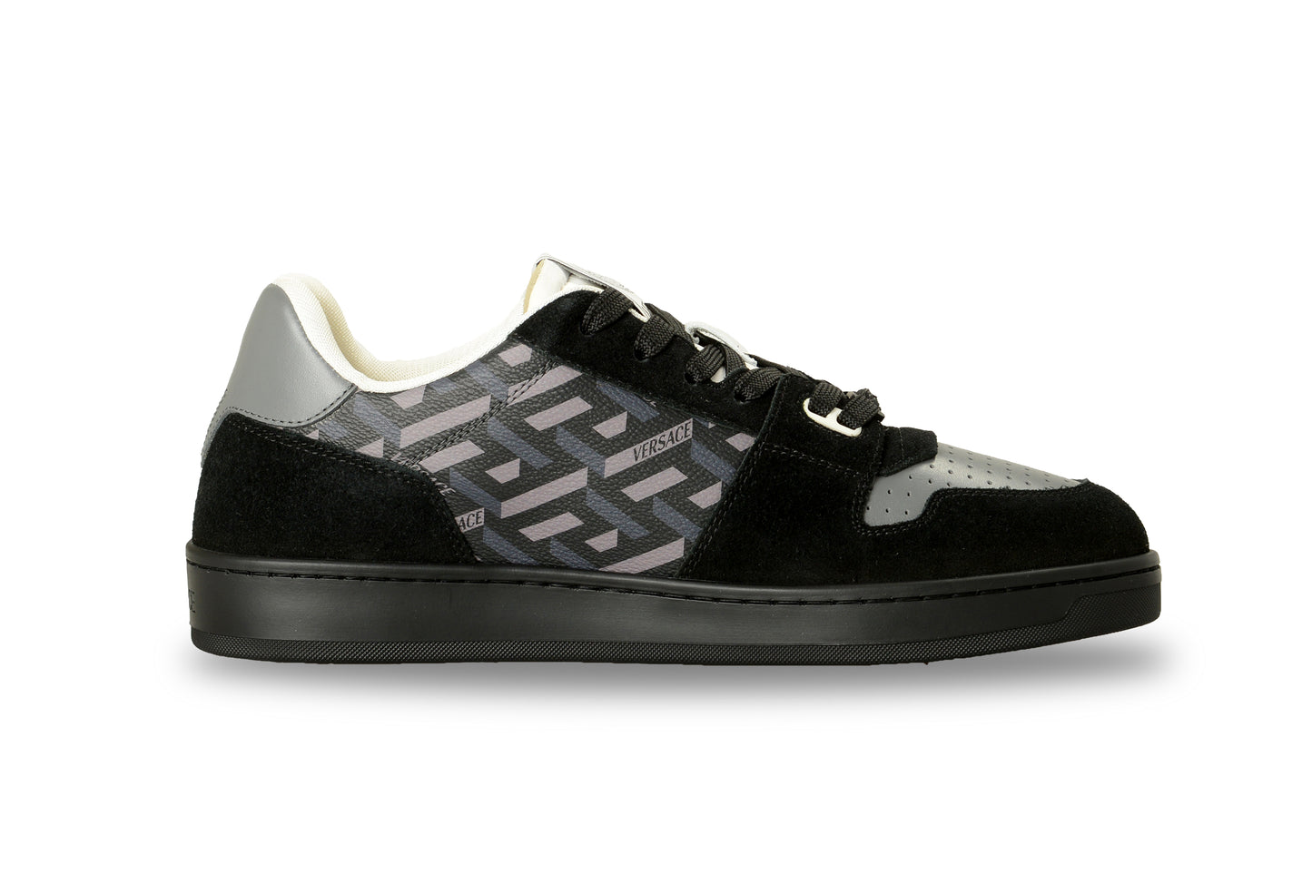 Versace Men's "The Greek Print" Leather & Suede Sneakers Shoes US 13 IT 46