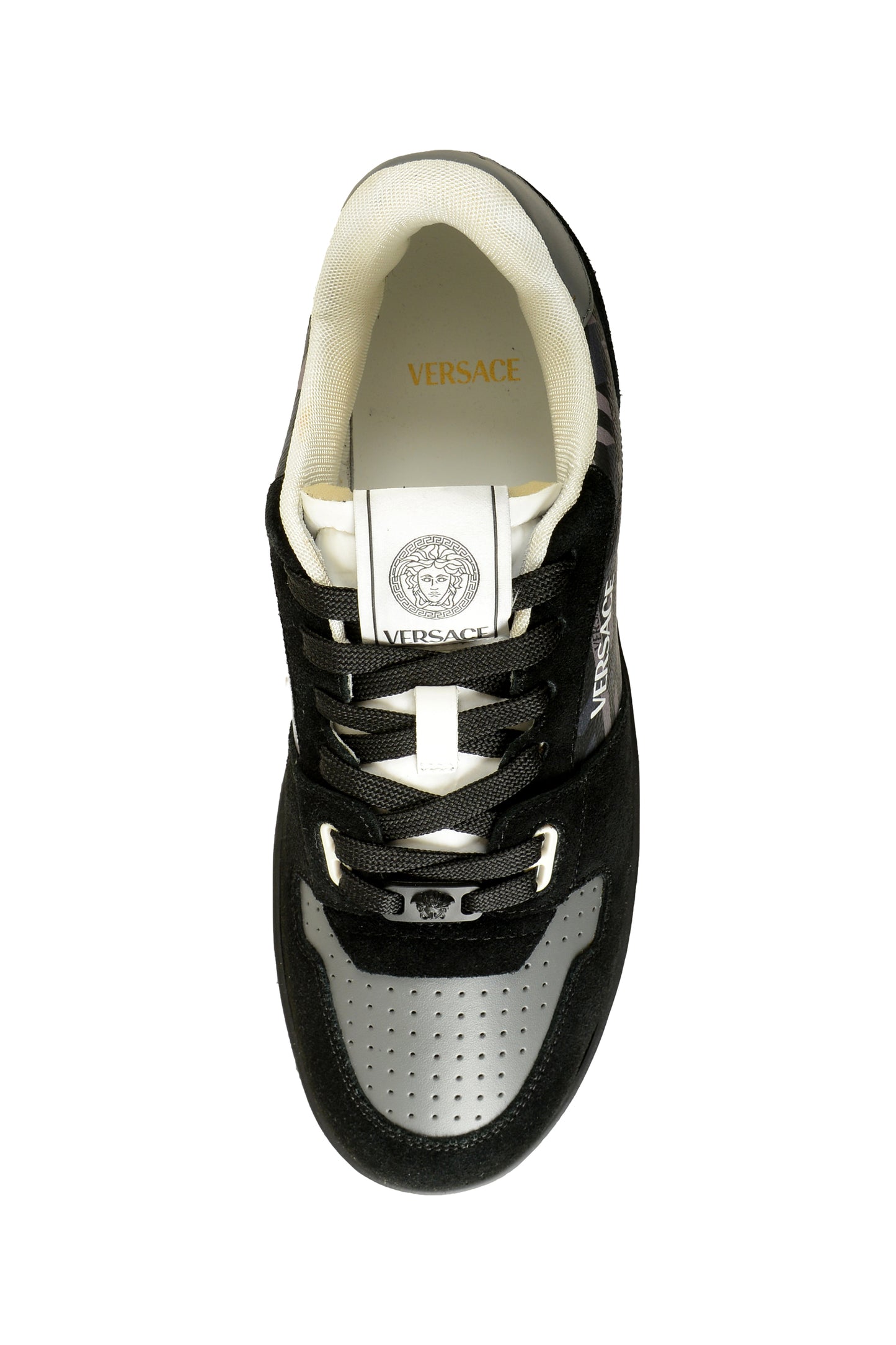 Versace Men's "The Greek Print" Leather & Suede Sneakers Shoes US 13 IT 46
