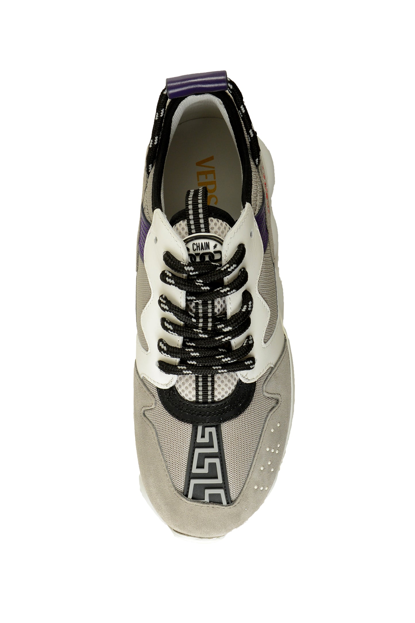 Versace Women's "Chain Reaction" Leather Suede Sneakers Shoes US 9 IT 39