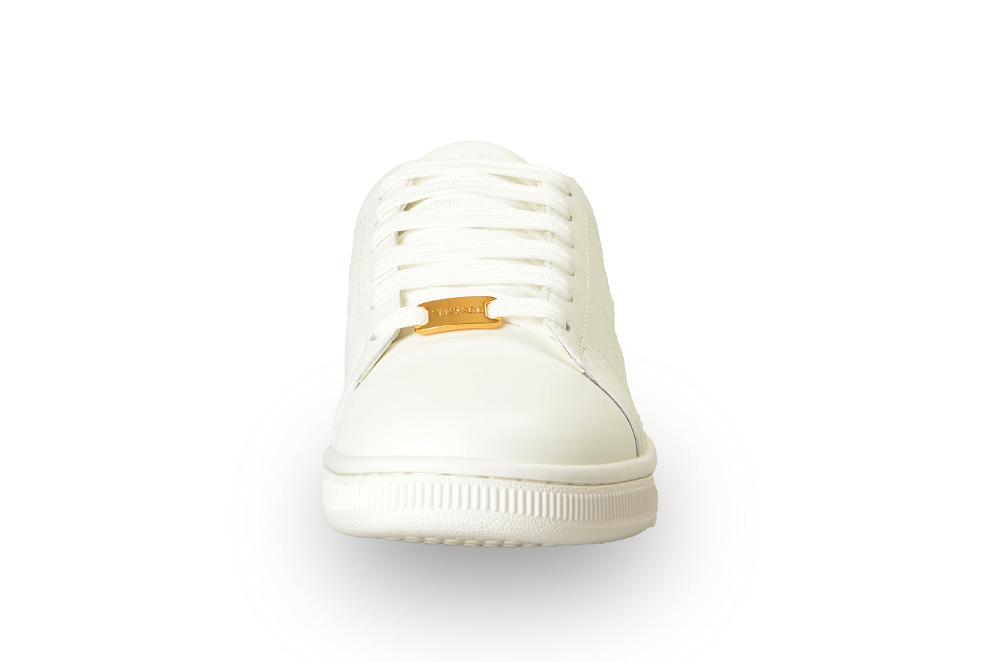 Versace Women's White 100% Leather White Medusa Logo Sneakers Shoes US 9 IT 39