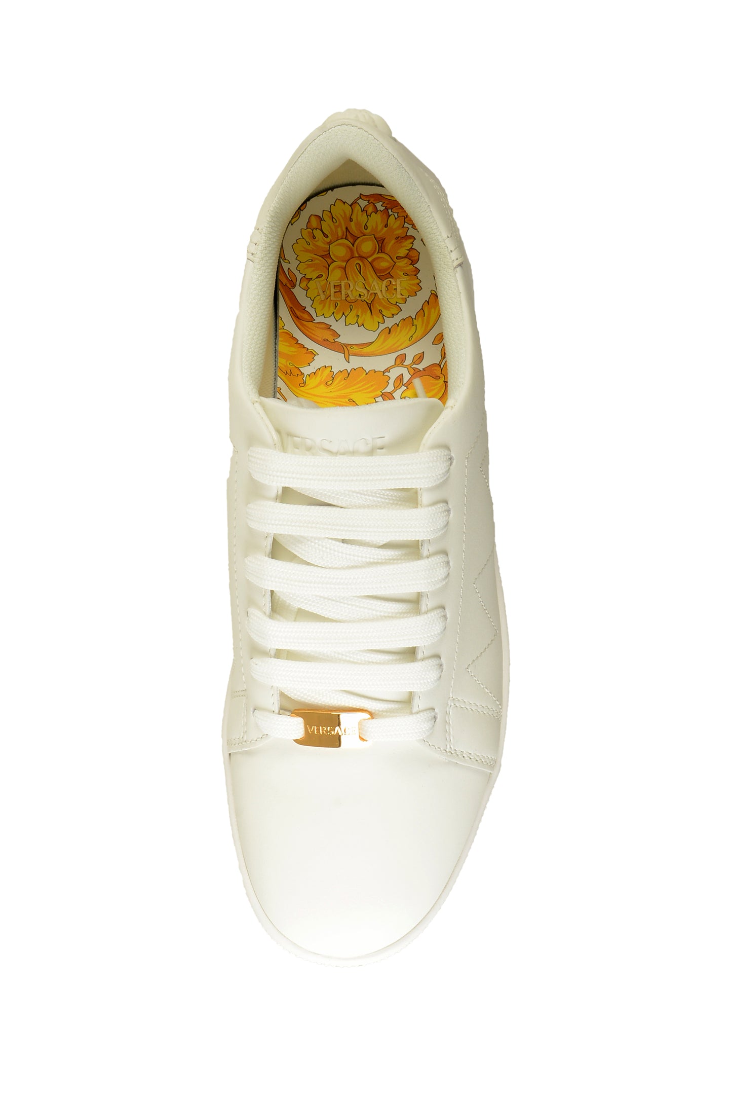 Versace Women's White 100% Leather White Medusa Logo Sneakers Shoes US 9 IT 39
