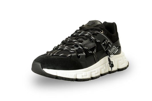 Versace Men's Black Suede & Leather Black Medusa Head Sneakers Shoes US 13 IT 46