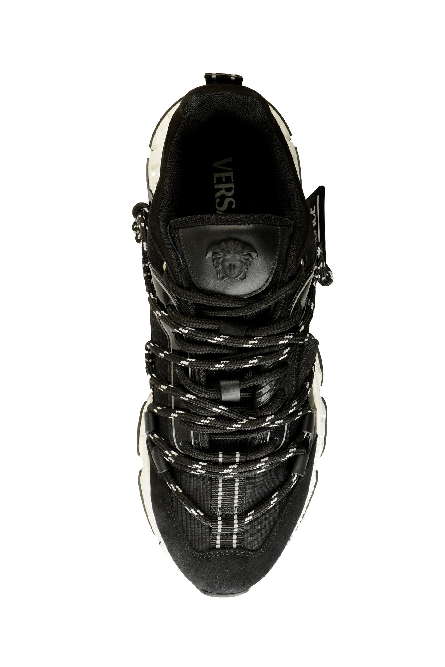 Versace Men's Black Suede & Leather Black Medusa Head Sneakers Shoes US 13 IT 46