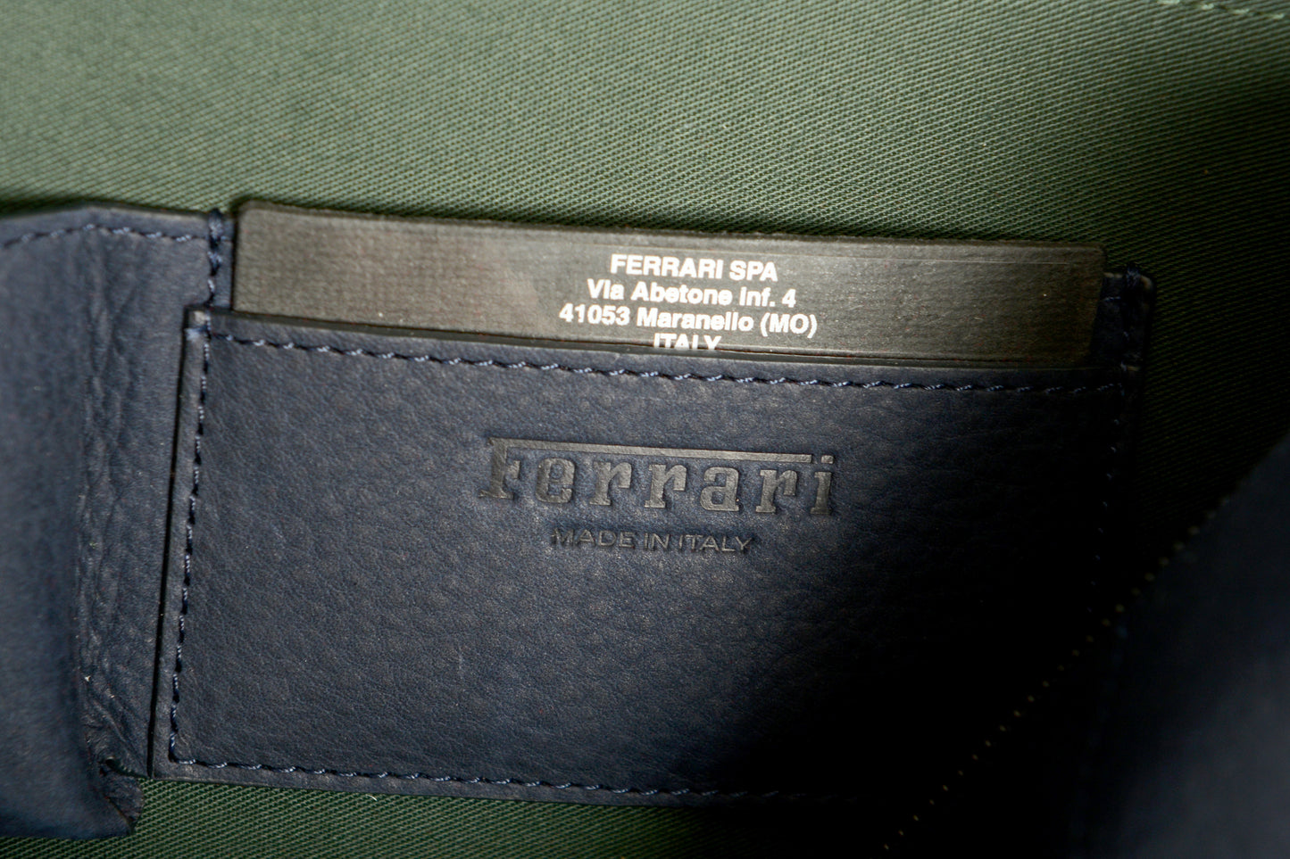 Scuderia Ferrari Navy Blue Suede Nubuck Shoulder Bag
