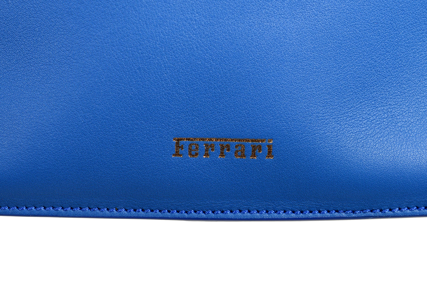 Scuderia Ferrari Blue 100% Grained Leather Bucket Shoulder Bag