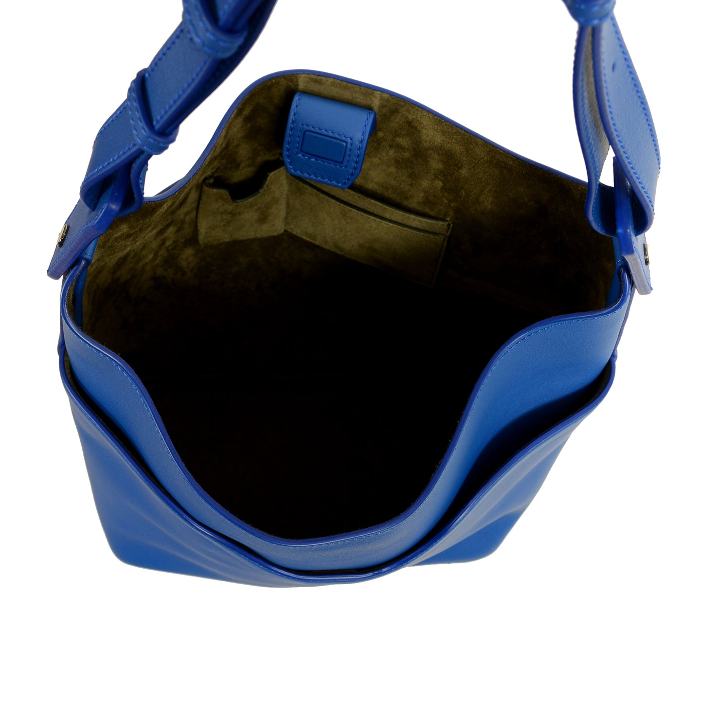Scuderia Ferrari Blue 100% Grained Leather Bucket Shoulder Bag