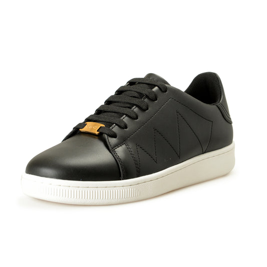 Versace Men's Black 100% Leather Athletic Sneakers Shoes US 7 IT 40