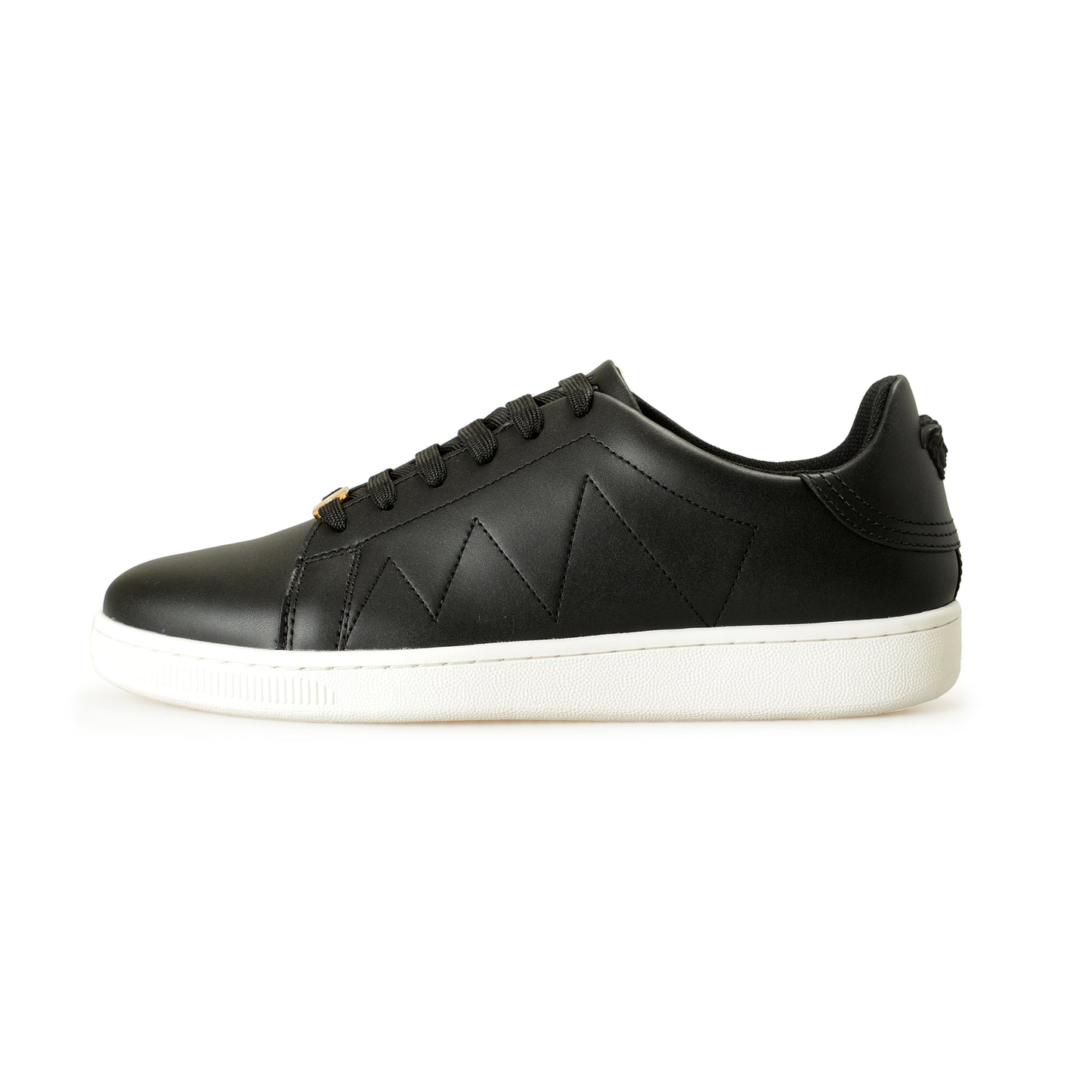 Versace Men's Black 100% Leather Athletic Sneakers Shoes US 7 IT 40