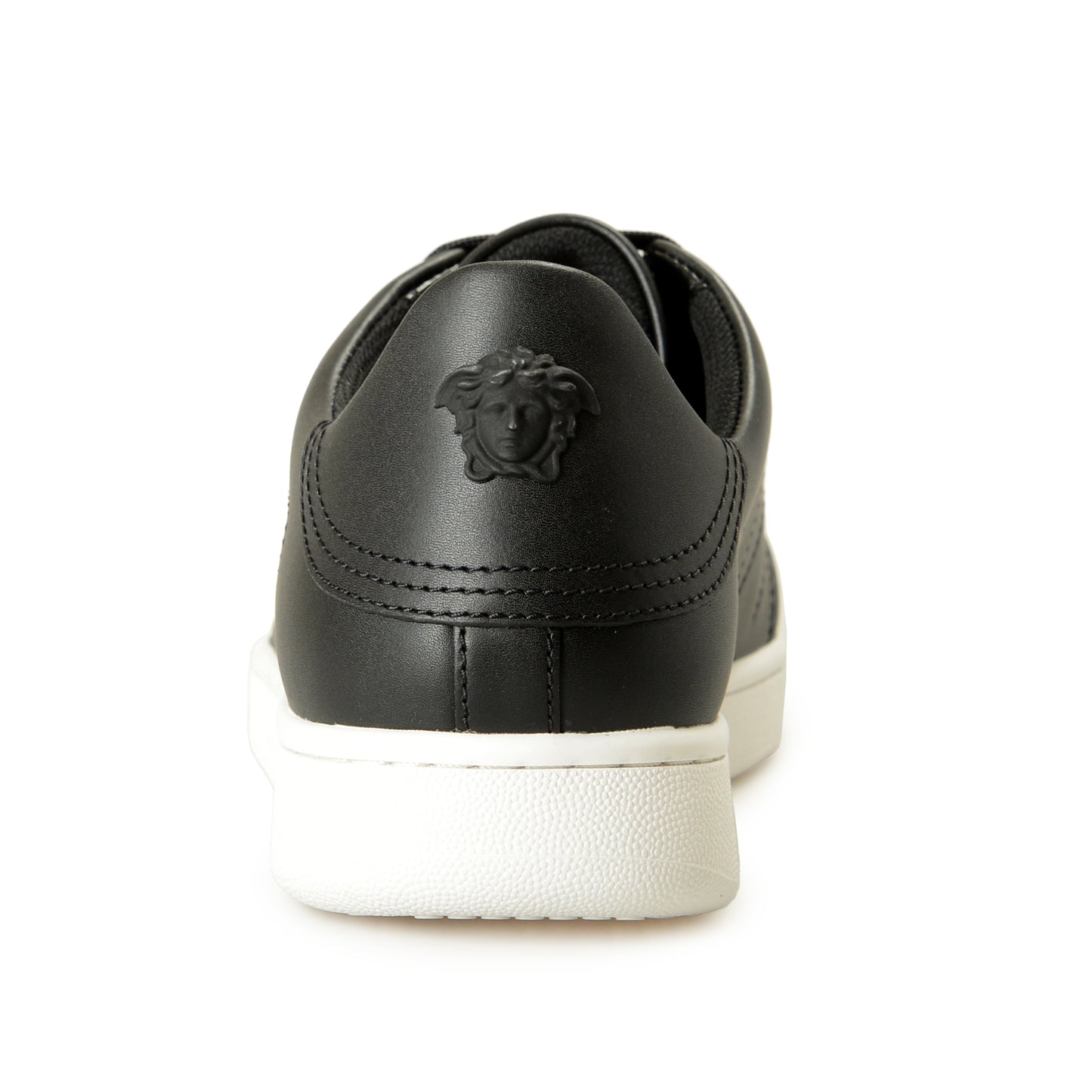 Versace Men's Black 100% Leather Athletic Sneakers Shoes US 7 IT 40