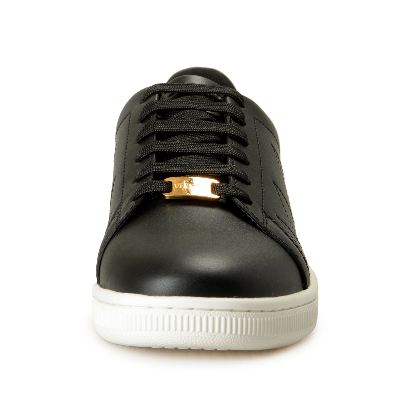 Versace Men's Black 100% Leather Athletic Sneakers Shoes US 7 IT 40