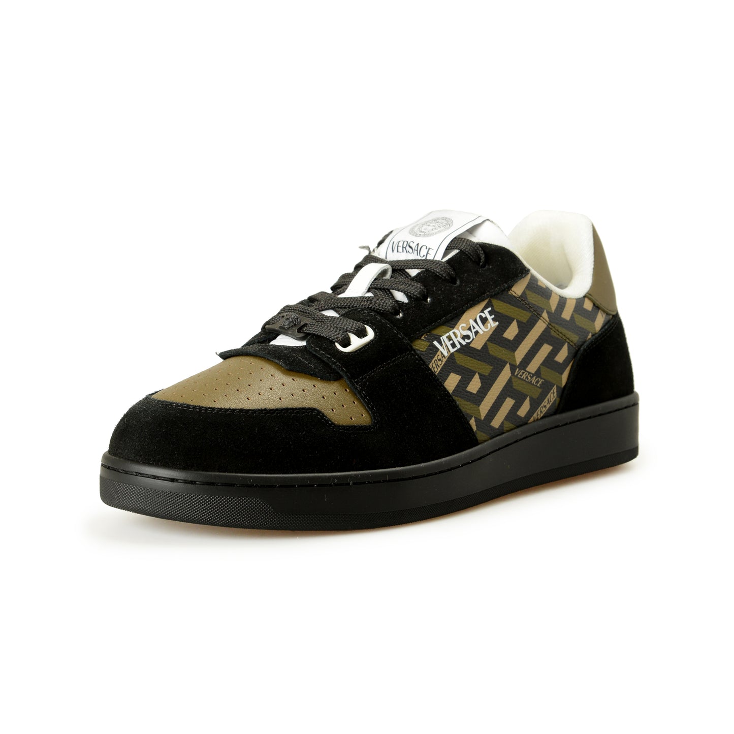 Versace Men's "The Greek Print" Leather & Suede Sneakers Shoes US 11 IT 44