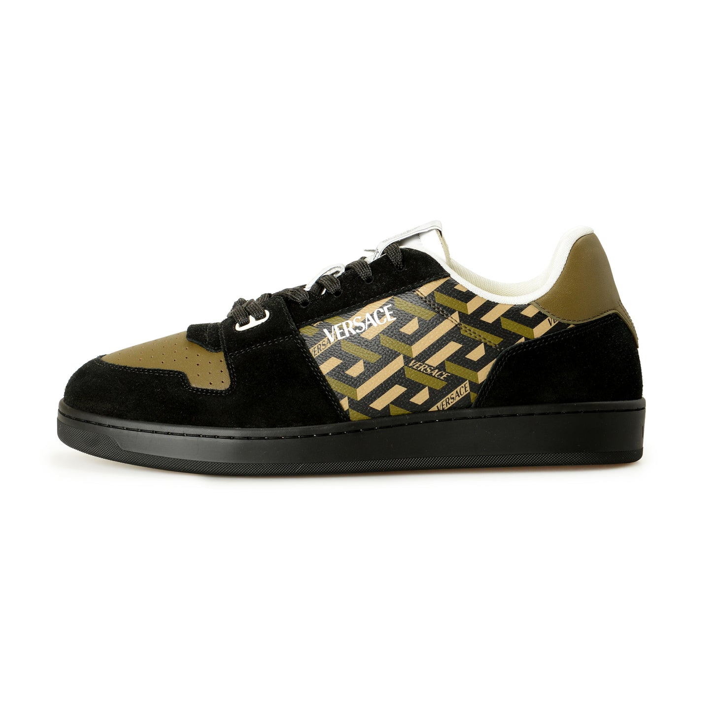 Versace Men's "The Greek Print" Leather & Suede Sneakers Shoes US 11 IT 44