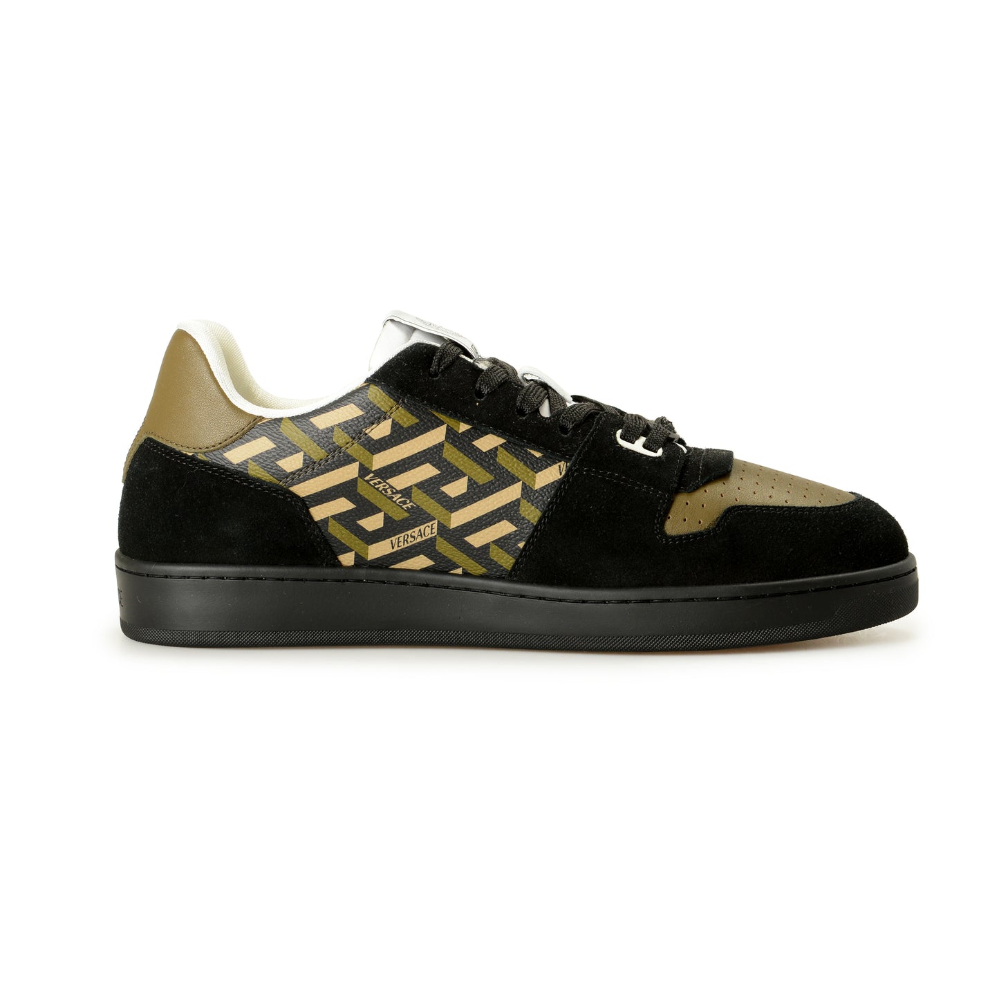 Versace Men's "The Greek Print" Leather & Suede Sneakers Shoes US 11 IT 44