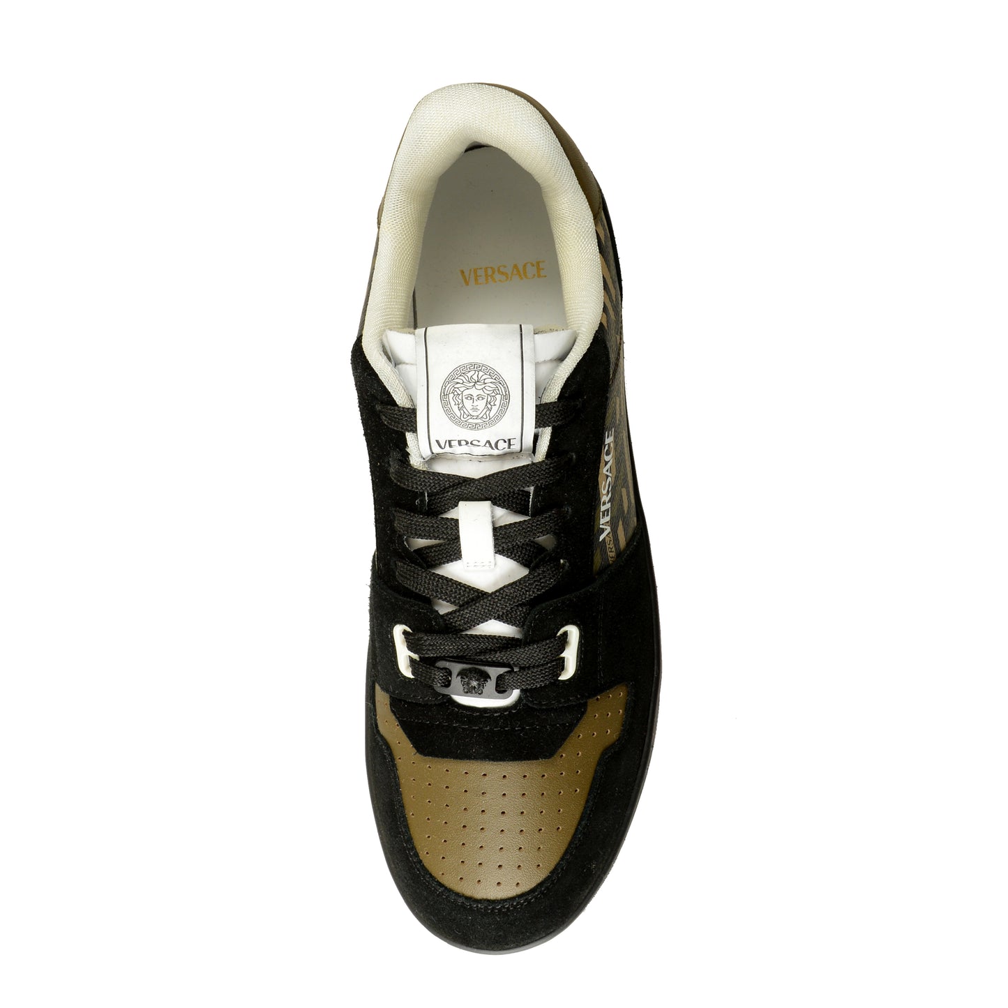 Versace Men's "The Greek Print" Leather & Suede Sneakers Shoes US 11 IT 44