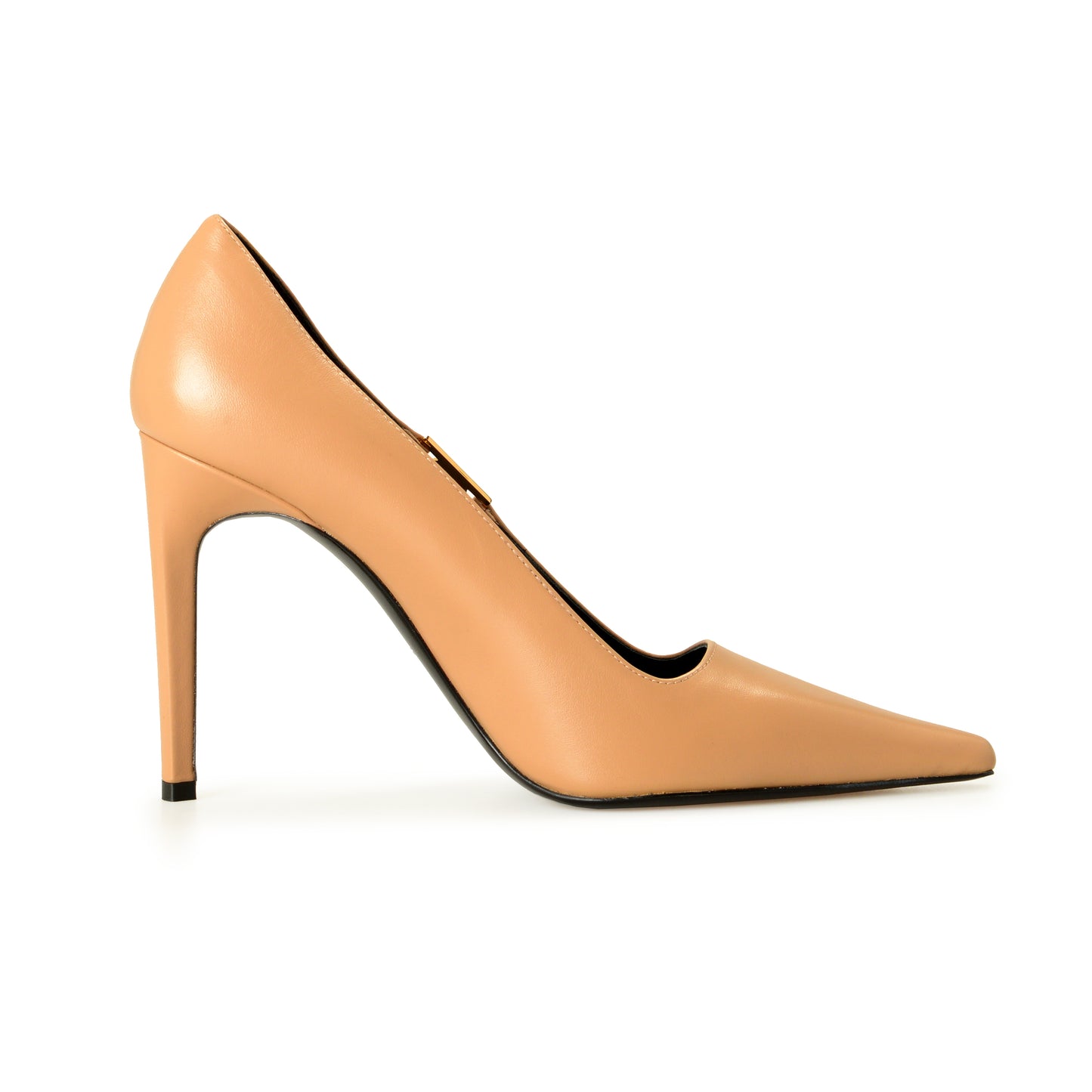 Versace Women's Pale Nude 100% Leather Heeled Pumps Shoes US 7 IT 37