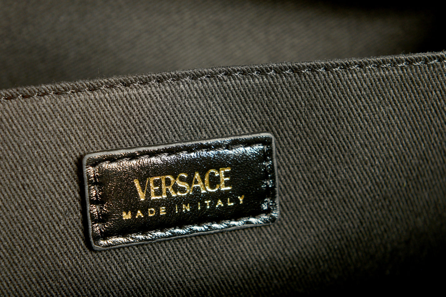 Versace Black 100% Leather Gold Medusa Logo Tote Handbag Shoulder Bag
