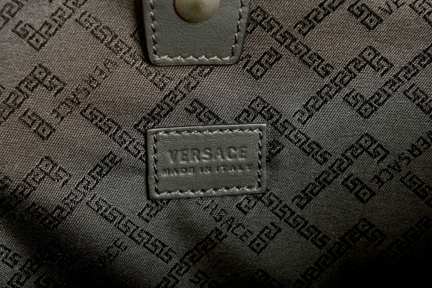 Versace Unisex Black & Silver Medusa Logo 100% Leather Handback Shoulder Bag