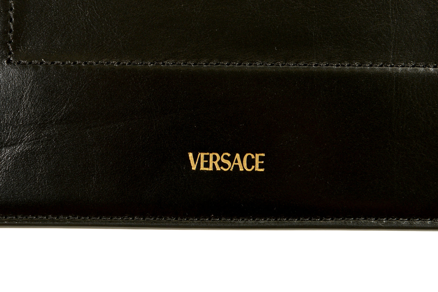 Versace Black 100% Leather Gold Medusa Chain Handbag Shoulder Bag