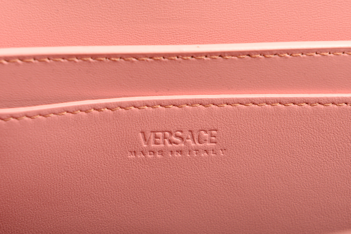 Versace Pink 100% Leather Silver "Greeca Goddess" Chain Handbag Shoulder Bag