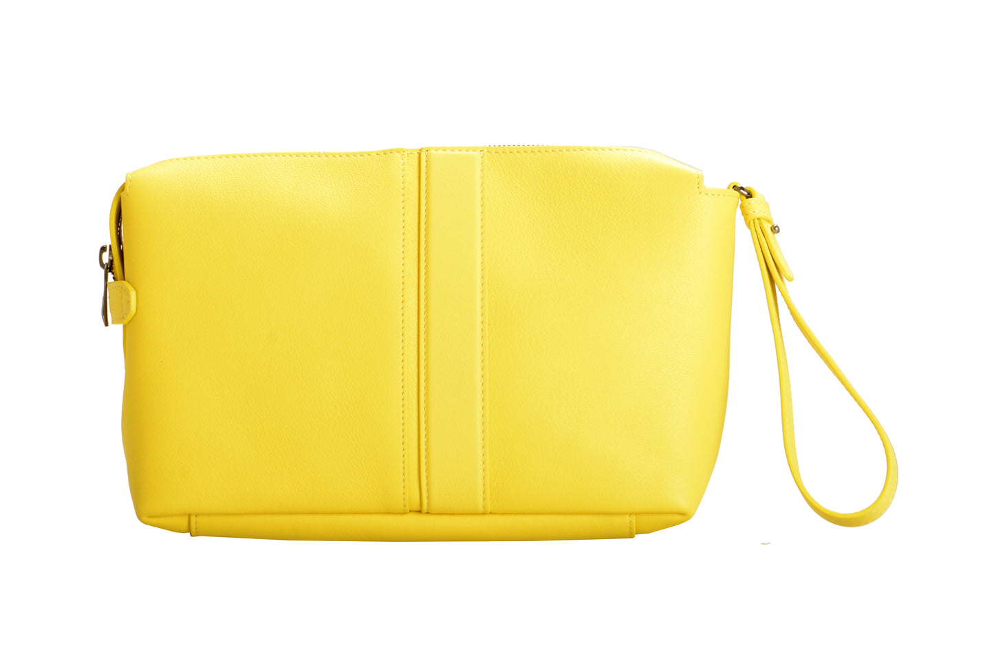 Scuderia Ferrari Women's 100% Grained Leather Yellow Pouch Clutch Bag