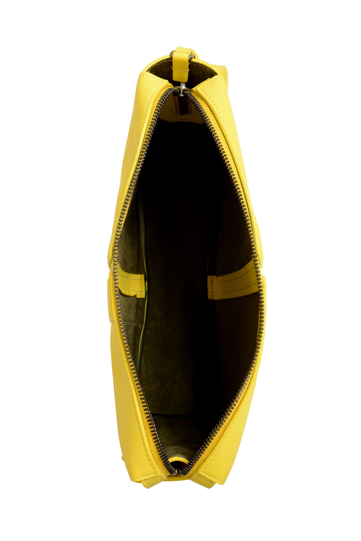 Scuderia Ferrari Women's 100% Grained Leather Yellow Pouch Clutch Bag