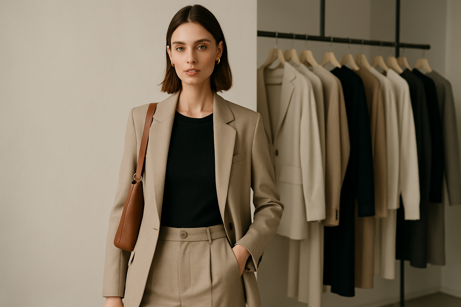 generate for my slydeshow shopify for my clothing store stylish clean image it can be a man or a woman on it