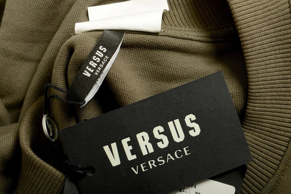 Versace Versus Women's Olive Green Crewneck Sweatshirt US XS IT 38
